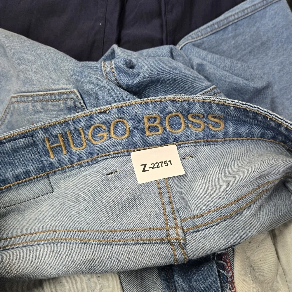 Hugo Boss Men Jeans 30 Blue Denim Embroidered Slim 30